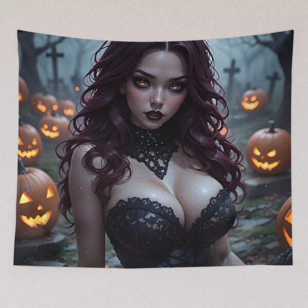 Item preview, Hot Halloween Anime Babe Goth Mommy Waifu Woman designed and sold by Your New Fixation.