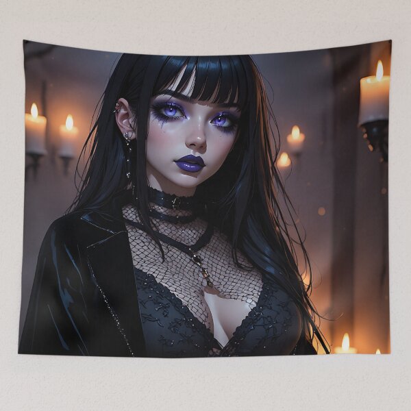Item preview, Hot Halloween Anime Babe Goth Mommy Waifu Woman designed and sold by Your New Fixation.