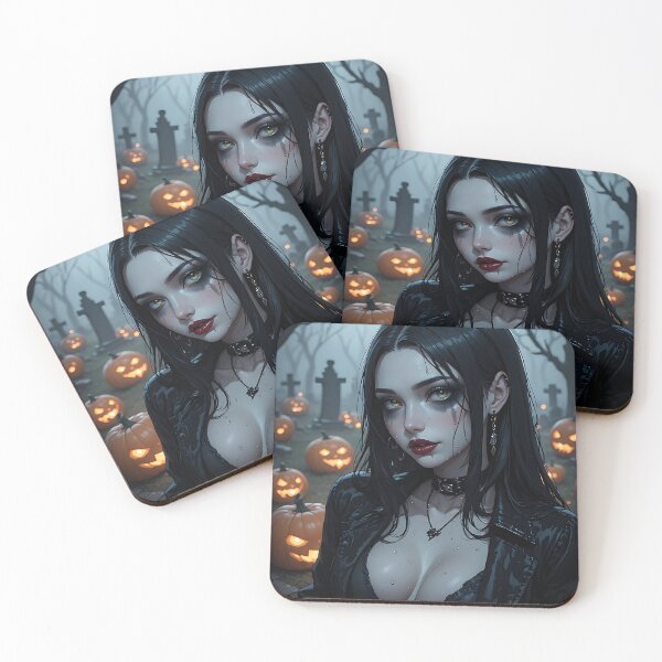 Item preview, Hot Halloween Anime Babe Goth Mommy Waifu Woman designed and sold by Your New Fixation.