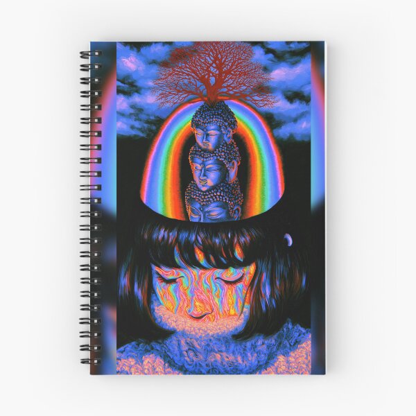Item preview, Three Buddha Heads Rising Through A Rainbow Portal designed and sold by MongLongStudio.