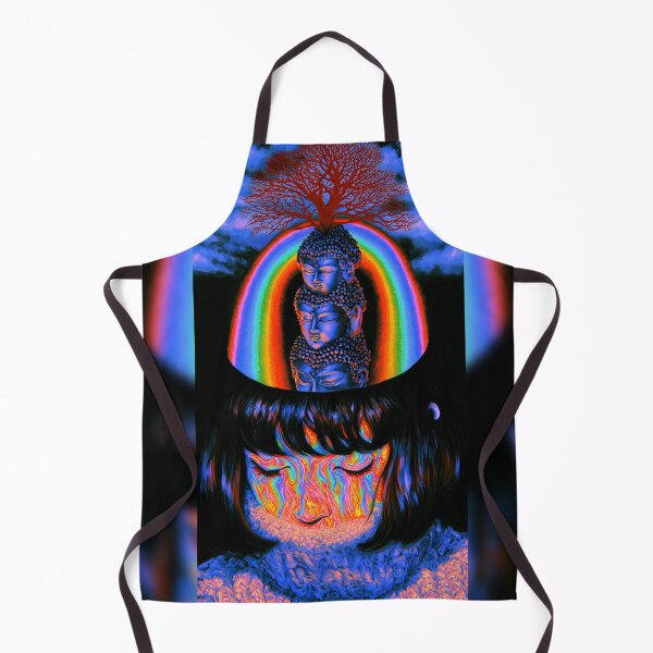 Item preview, Three Buddha Heads Rising Through A Rainbow Portal designed and sold by MongLongStudio.