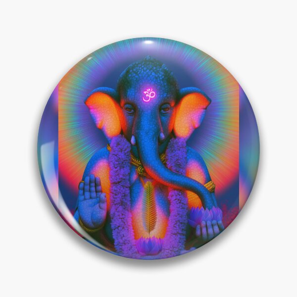 Item preview, Ganesha's Glowing Om Blessing Beneath A Rainbow Halo designed and sold by MongLongStudio.