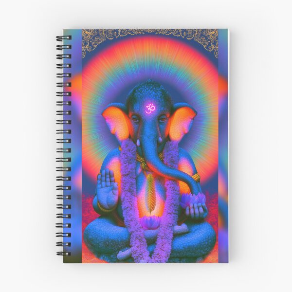 Item preview, Ganesha's Glowing Om Blessing Beneath A Rainbow Halo designed and sold by MongLongStudio.
