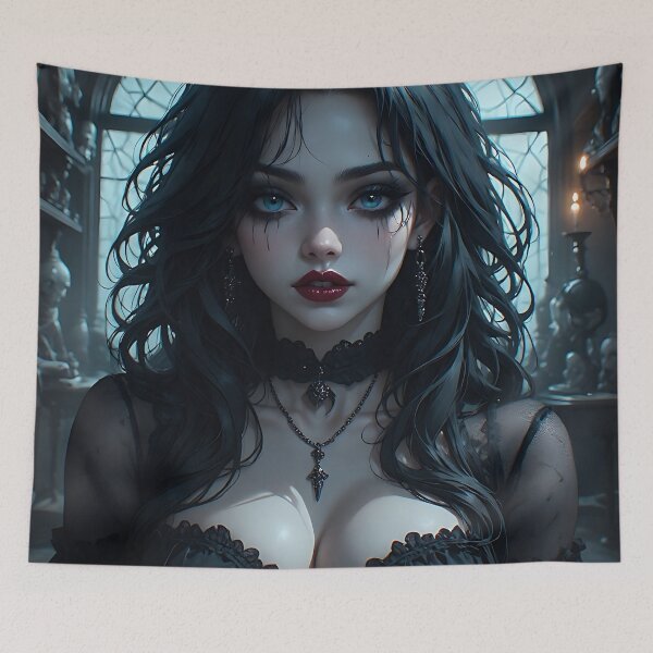 Item preview, Hot Halloween Anime Babe Goth Mommy Waifu Woman designed and sold by Your New Fixation.