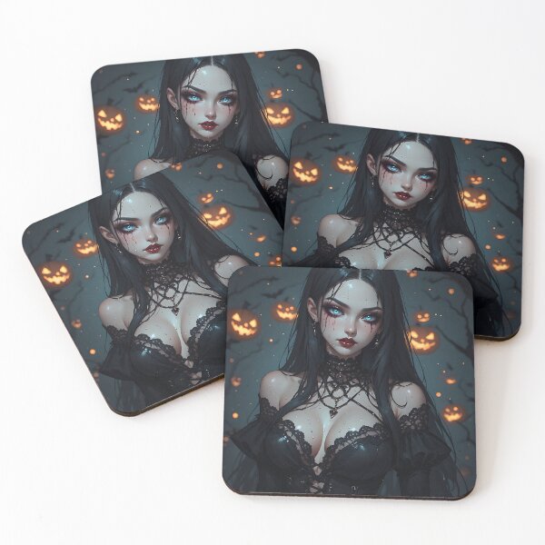 Item preview, Hot Halloween Anime Babe Goth Mommy Waifu Woman designed and sold by Your New Fixation.