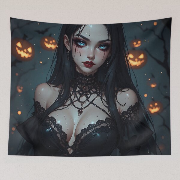 Item preview, Hot Halloween Anime Babe Goth Mommy Waifu Woman designed and sold by Your New Fixation.