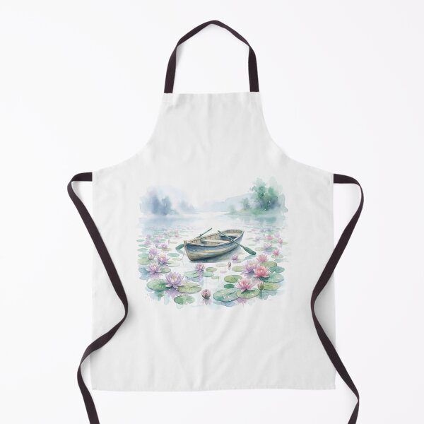 Item preview, Magical Water Lily Pond And Wooden Boat Art    designed and sold by bvdesignart.