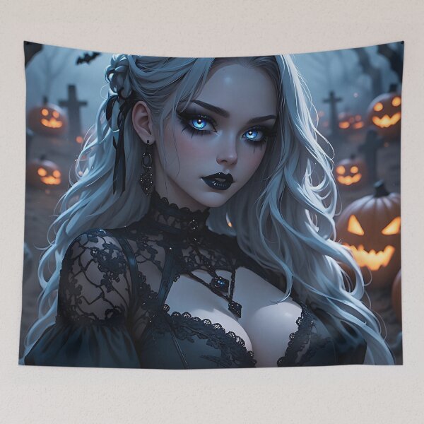 Item preview, Hot Halloween Anime Babe Goth Mommy Waifu Woman designed and sold by Your New Fixation.