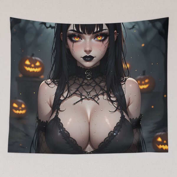 Item preview, Hot Halloween Anime Babe Goth Mommy Waifu Woman designed and sold by Your New Fixation.
