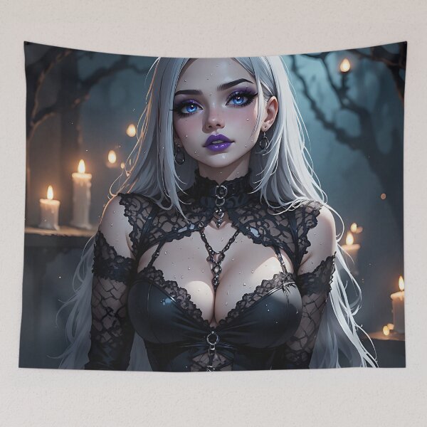 Item preview, Hot Halloween Anime Babe Goth Mommy Waifu Woman designed and sold by Your New Fixation.