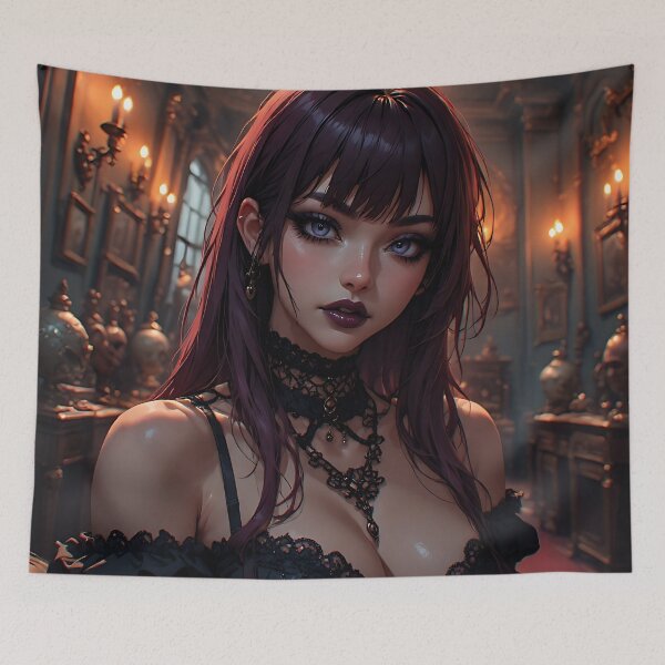 Item preview, Hot Halloween Anime Babe Goth Mommy Waifu Woman designed and sold by Your New Fixation.