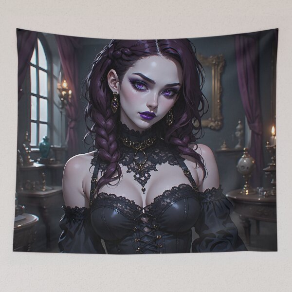 Item preview, Hot Halloween Anime Babe Goth Mommy Waifu Woman designed and sold by Your New Fixation.
