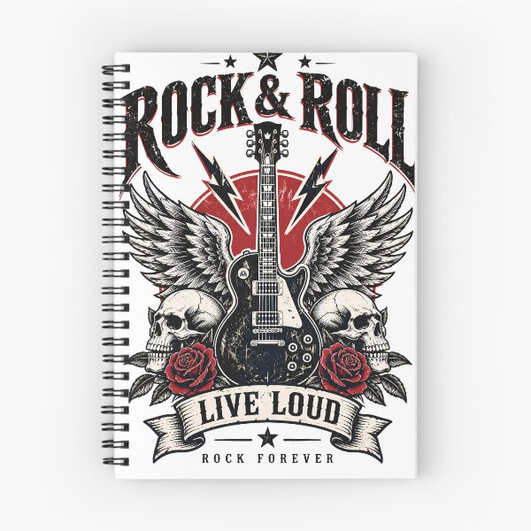 Item preview, Rock N Roll Guitar Wings Skull Vintage Emblem designed and sold by Skyrocketz.