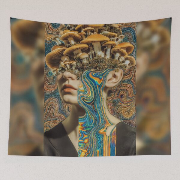 Item preview, Mushrooms Blooming From A Marbled Face designed and sold by MongLongStudio.
