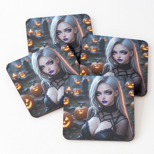 Item preview, Hot Halloween Anime Babe Goth Mommy Waifu Woman designed and sold by Your New Fixation.