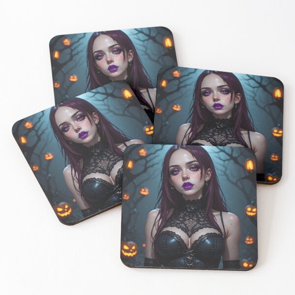 Item preview, Hot Halloween Anime Babe Goth Mommy Waifu Woman designed and sold by Your New Fixation.