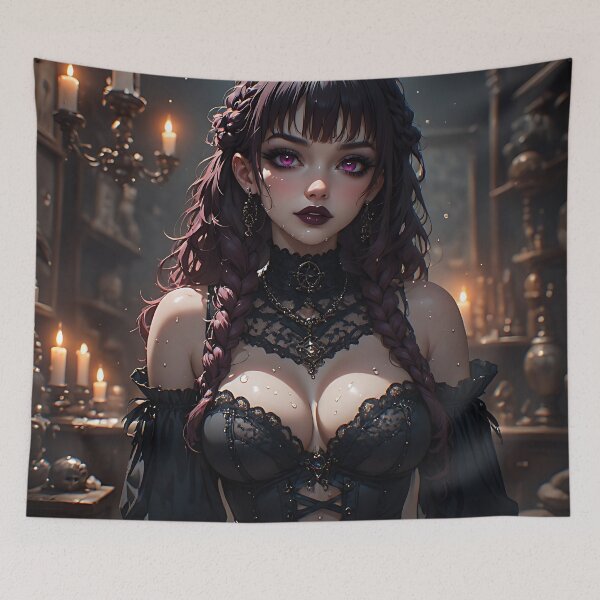 Item preview, Hot Halloween Anime Babe Goth Mommy Waifu Woman designed and sold by Your New Fixation.