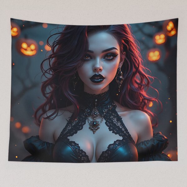 Item preview, Hot Halloween Anime Babe Goth Mommy Waifu Woman designed and sold by Your New Fixation.