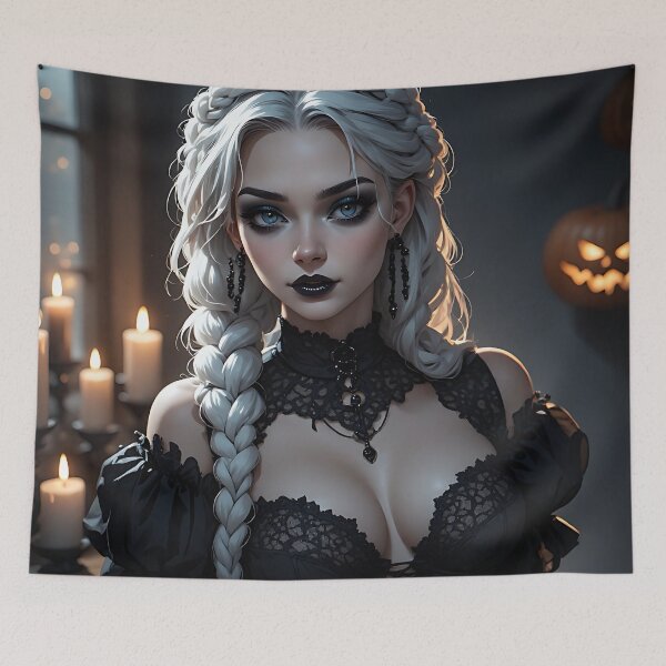 Item preview, Hot Halloween Anime Babe Goth Mommy Waifu Woman designed and sold by Your New Fixation.
