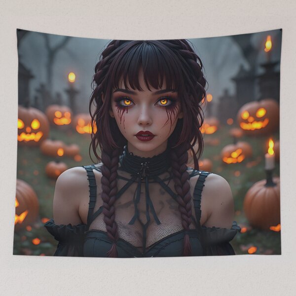 Item preview, Hot Halloween Anime Babe Goth Mommy Waifu Woman designed and sold by Your New Fixation.