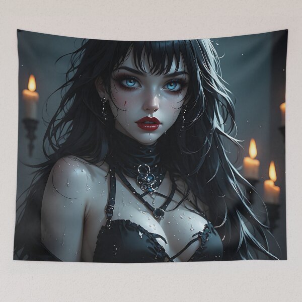 Item preview, Hot Halloween Anime Babe Goth Mommy Waifu Woman designed and sold by Your New Fixation.