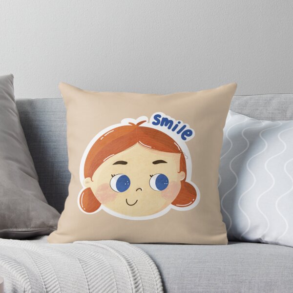 Item preview, Cheerful Redhead Girl Blue Eyes Badge designed and sold by PeachyyDoodle.