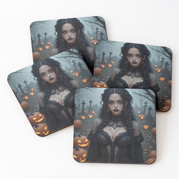 Item preview, Hot Halloween Anime Babe Goth Mommy Waifu Woman designed and sold by Your New Fixation.