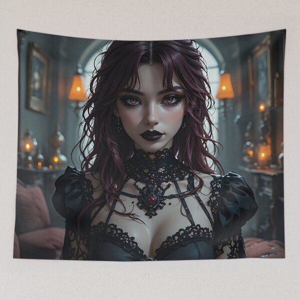 Item preview, Hot Halloween Anime Babe Goth Mommy Waifu Woman designed and sold by Your New Fixation.
