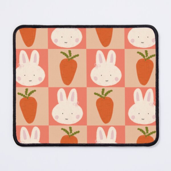 Item preview, Checkerboard Bunny Carrot Grid Pattern designed and sold by PeachyyDoodle.