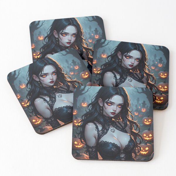 Item preview, Hot Halloween Anime Babe Goth Mommy Waifu Woman designed and sold by Your New Fixation.
