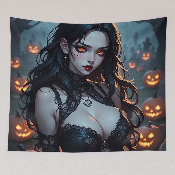 Item preview, Hot Halloween Anime Babe Goth Mommy Waifu Woman designed and sold by Your New Fixation.