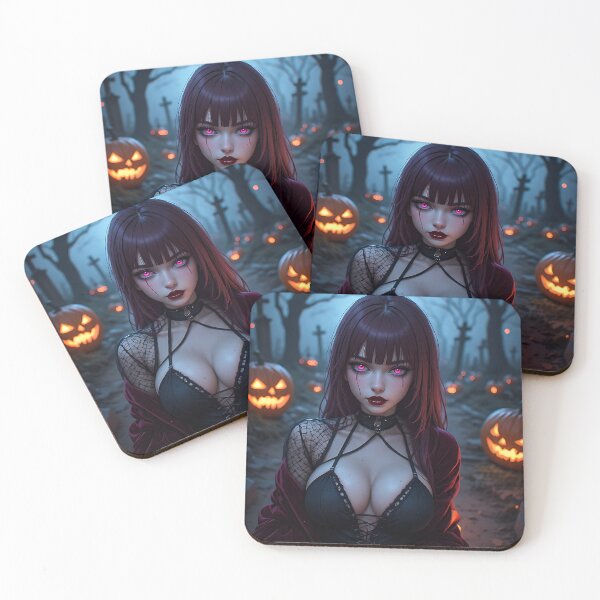 Item preview, Hot Halloween Anime Babe Goth Mommy Waifu Woman designed and sold by Your New Fixation.
