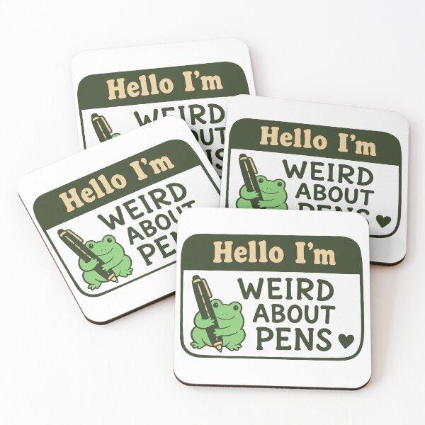 Item preview, Weird About Pens Frog Name Tag designed and sold by pixiedustpaint.