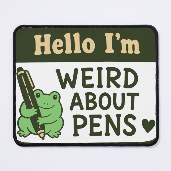 Item preview, Weird About Pens Frog Name Tag designed and sold by pixiedustpaint.