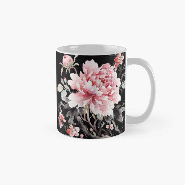 Item preview, Elegant Pink Peony And Plum Blossom Watercolor Art designed and sold by bvdesignart.