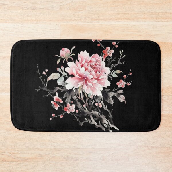 Item preview, Elegant Pink Peony And Plum Blossom Watercolor Art designed and sold by bvdesignart.
