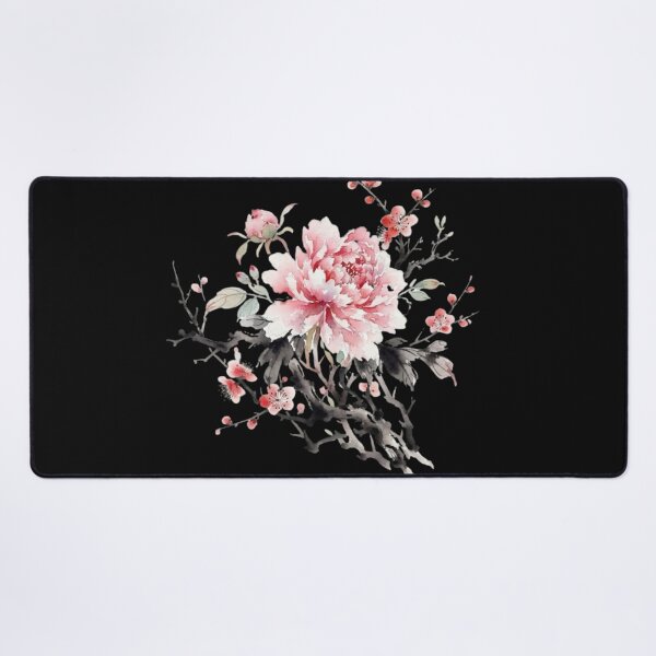 Item preview, Elegant Pink Peony And Plum Blossom Watercolor Art designed and sold by bvdesignart.
