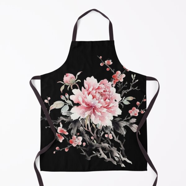 Item preview, Elegant Pink Peony And Plum Blossom Watercolor Art designed and sold by bvdesignart.