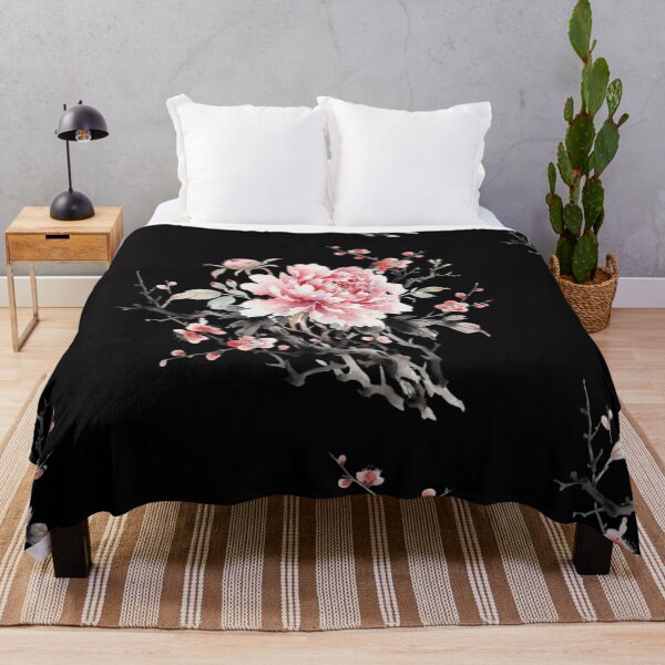 Item preview, Elegant Pink Peony And Plum Blossom Watercolor Art designed and sold by bvdesignart.