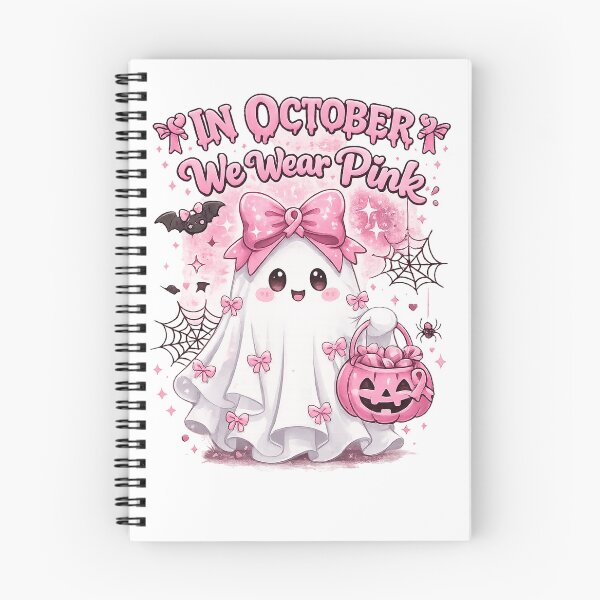 Item preview, Funny Halloween breast cancer awareness Cute Ghost Boo Graphic designed and sold by QuiteOrbit.