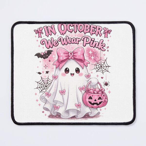 Item preview, Funny Halloween breast cancer awareness Cute Ghost Boo Graphic designed and sold by QuiteOrbit.