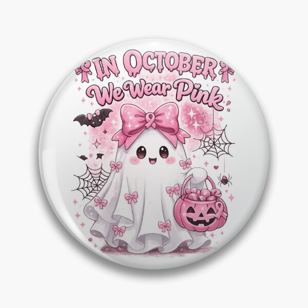 Item preview, Funny Halloween breast cancer awareness Cute Ghost Boo Graphic designed and sold by QuiteOrbit.