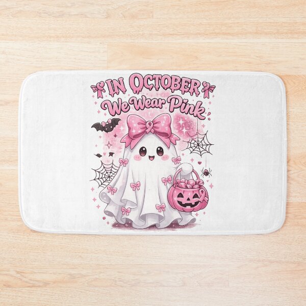 Item preview, Funny Halloween breast cancer awareness Cute Ghost Boo Graphic designed and sold by QuiteOrbit.