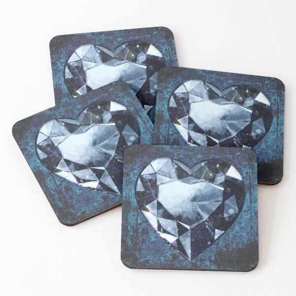 Item preview, Heart-Shaped Faceted Blue Diamond Dark Academia Art designed and sold by Ghoul Enterprises.