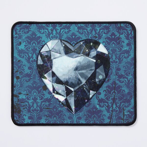 Item preview, Heart-Shaped Faceted Blue Diamond Dark Academia Art designed and sold by Ghoul Enterprises.