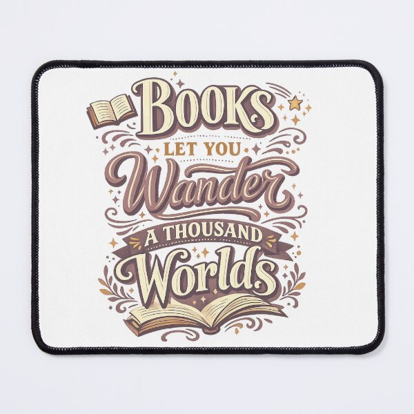 Item preview, Books Let You Wander a Thousand Worlds Book Lover Reading Quote Art designed and sold by inkoutninja.