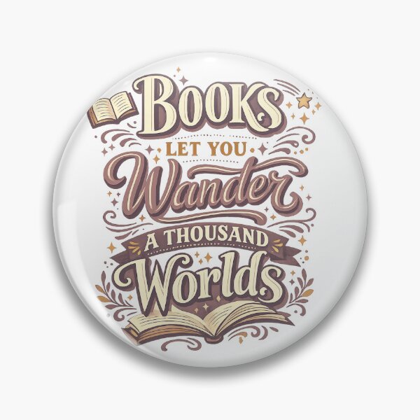 Item preview, Books Let You Wander a Thousand Worlds Book Lover Reading Quote Art designed and sold by inkoutninja.