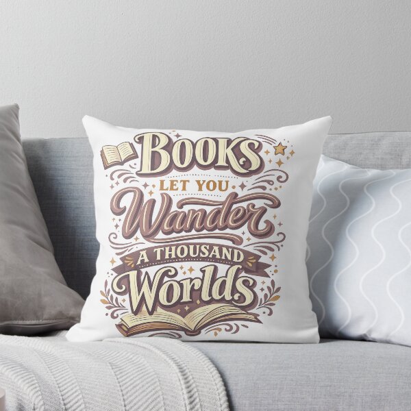 Item preview, Books Let You Wander a Thousand Worlds Book Lover Reading Quote Art designed and sold by inkoutninja.
