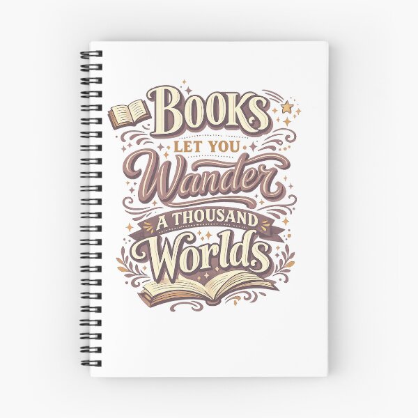 Item preview, Books Let You Wander a Thousand Worlds Book Lover Reading Quote Art designed and sold by inkoutninja.