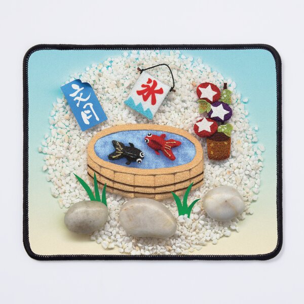 Item preview, Japanese Traditional Chirimen Fabric Goldfish Art designed and sold by OsakaYumeWorks.